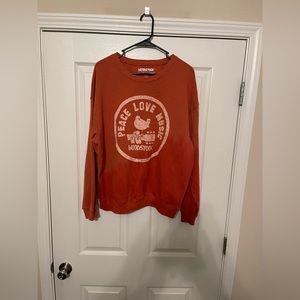 Orange tye dye woodstock sweatshirt